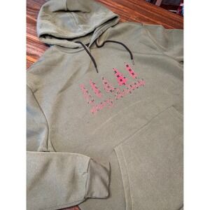 Avenue 1975 New York XL Olive‎ Green Merry Christmas Tree Hoodie Sweatshirt